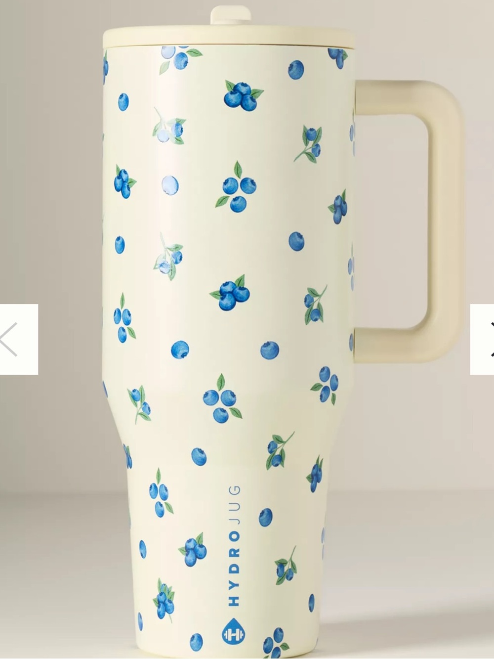 Anthropologie HydroJug 40oz Blueberry Cream Insulated Travel Water Bottle